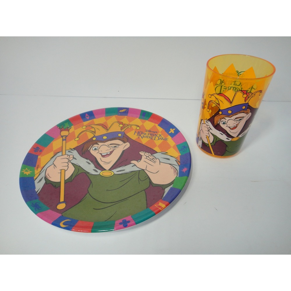 Vintage Disney Hunchback of Notre Dame Quasimodo Plate and Cup Set Zak Designs